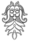 Logo der Gesellschaft für Archäologie (stilisierte Satyr/Faun-Maske)